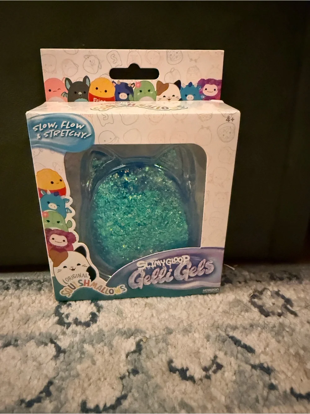 Squishmallows Gelli Gels Sparkly Teal Cat Sensory Toy